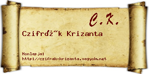 Czifrák Krizanta névjegykártya